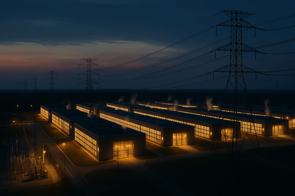 data center at dusk